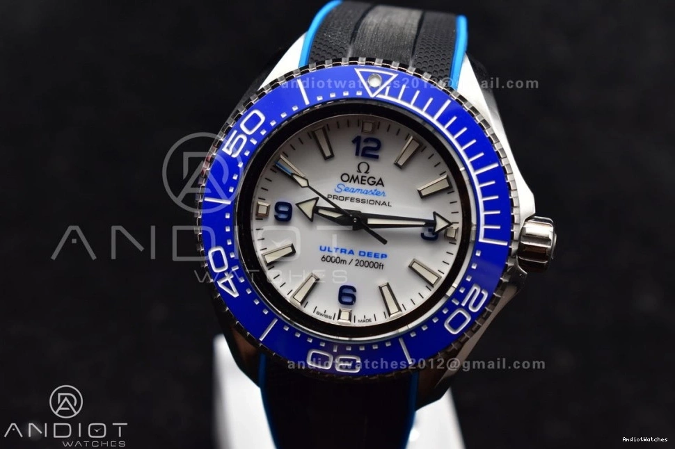 Dial Edition 1:1 Black on White 6000M Versatile Blue TF Bezel SS Rubber Deep Ultra 1078 A Best Ceramic Strap Seamaster 0328